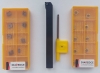 Токарный резец проходной 12х12 мм SCLCR1212H06 и 20 пластин CCMT060204 (желтые и темные V15TF в комплекте)