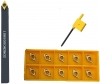 Токарный резец прямой SDNCN0808H07 (высота державки 8х8 мм) и 10 пластин DCMT070204 в комплекте